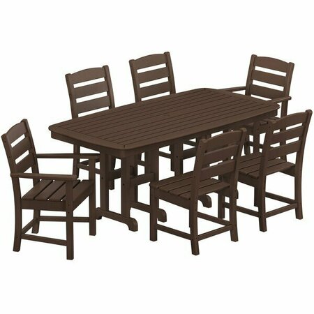 POLYWOOD Lakeside 7-Piece Mahogany Dining Set with Nautical Table 633PWS6241MA